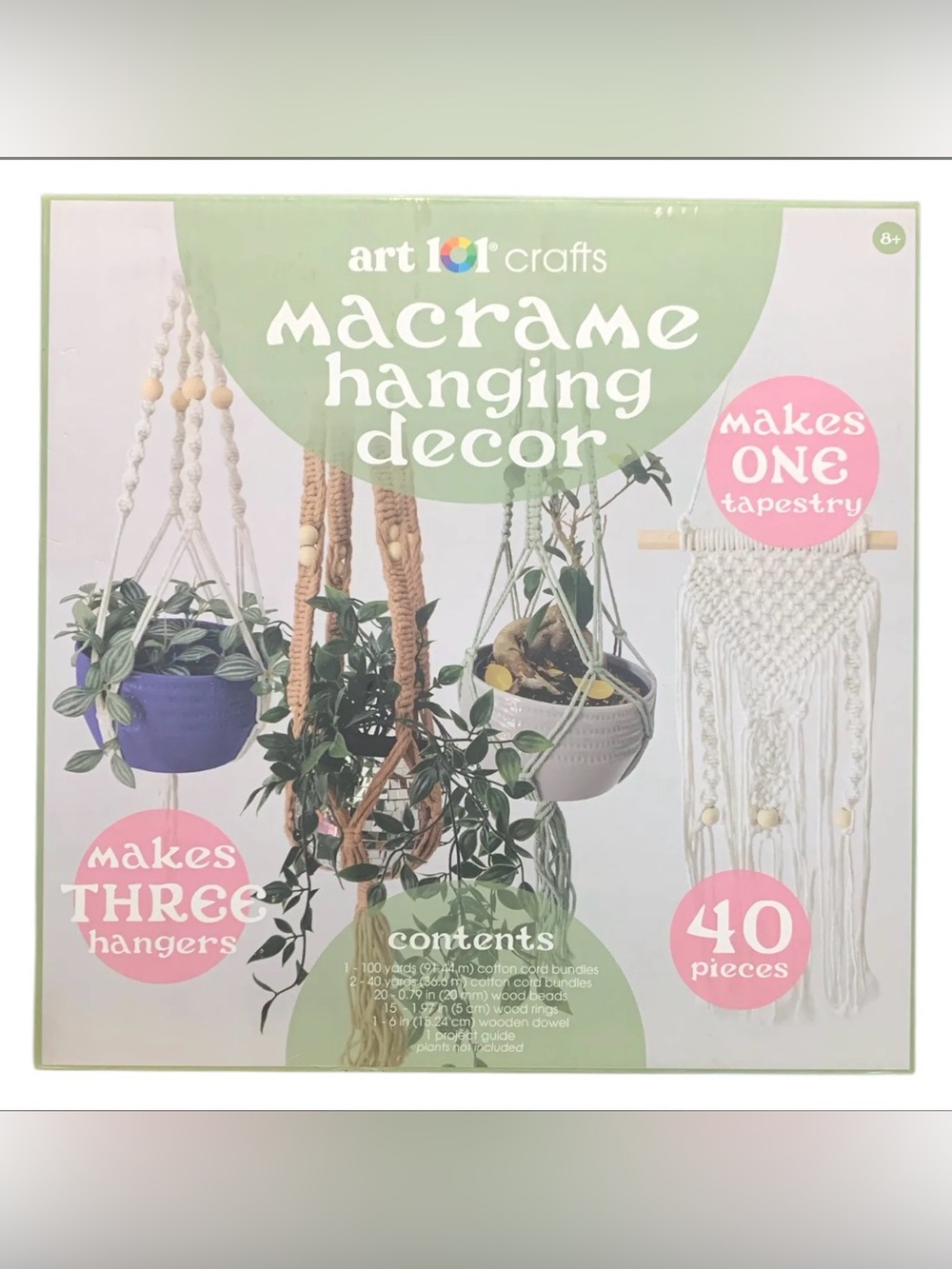 Art 101 Crafts Macrame Hanging Decor Kit - Cream Macrame Set